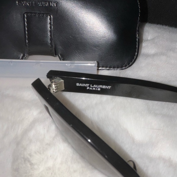YSL | Yves Saint Laurent | All Black Sunglasses w Case | SL67/F 001 6518-140 - Picture 8 of 12